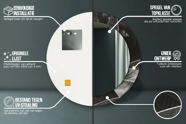 Ornate framed mirror Tropical palm trees