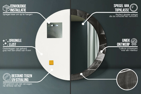 Ornate framed mirror Tropical palm trees