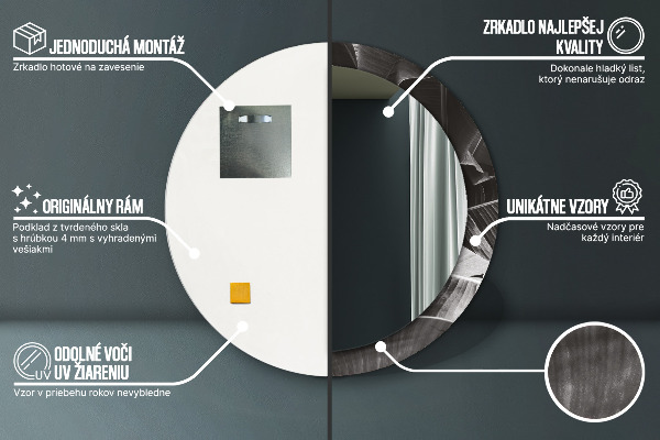 Ornate framed mirror Tropical palm trees