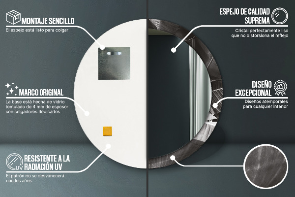 Ornate framed mirror Tropical palm trees