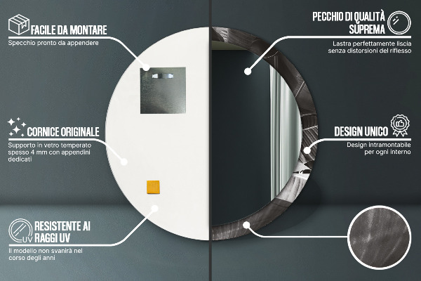 Ornate framed mirror Tropical palm trees