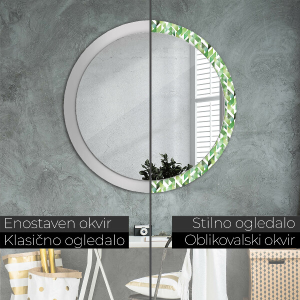 Round wall mirror decor Herringbone