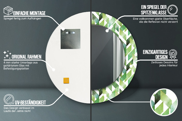 Round wall mirror decor Herringbone