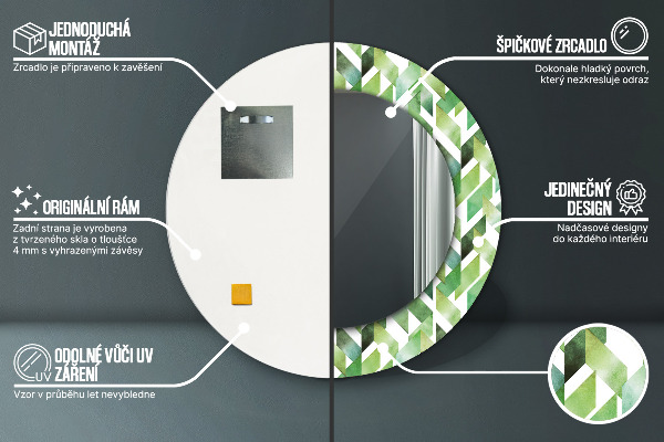 Round wall mirror decor Herringbone