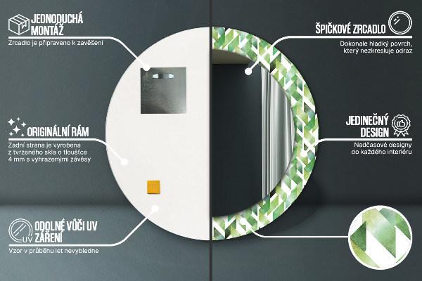 Round wall mirror decor Herringbone