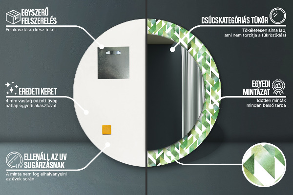 Round wall mirror decor Herringbone