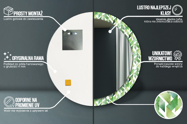 Round wall mirror decor Herringbone