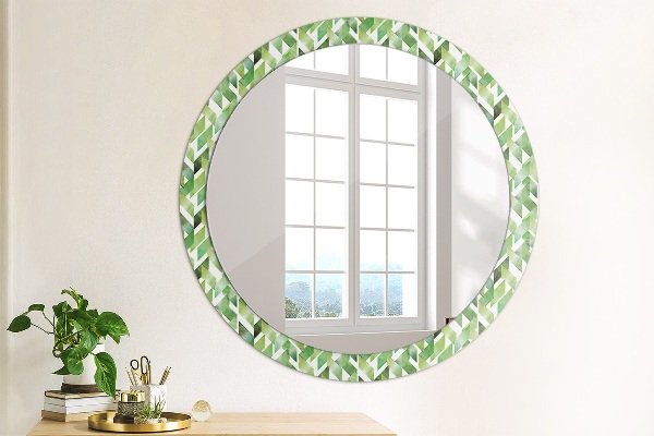 Round wall mirror decor Herringbone