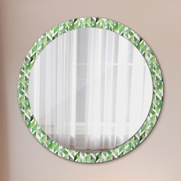 Round wall mirror decor Herringbone