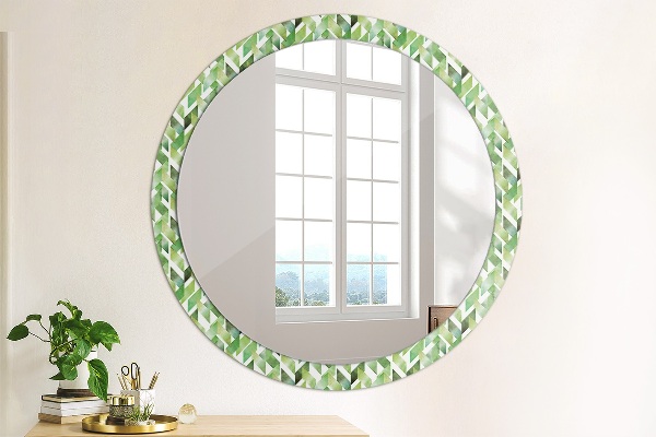 Round wall mirror decor Herringbone