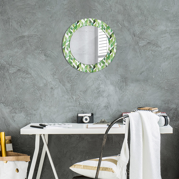 Round wall mirror decor Herringbone