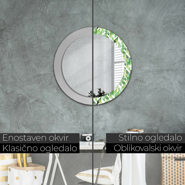 Round wall mirror decor Herringbone