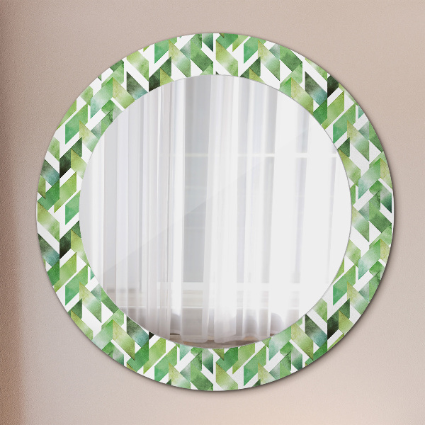 Round wall mirror decor Herringbone