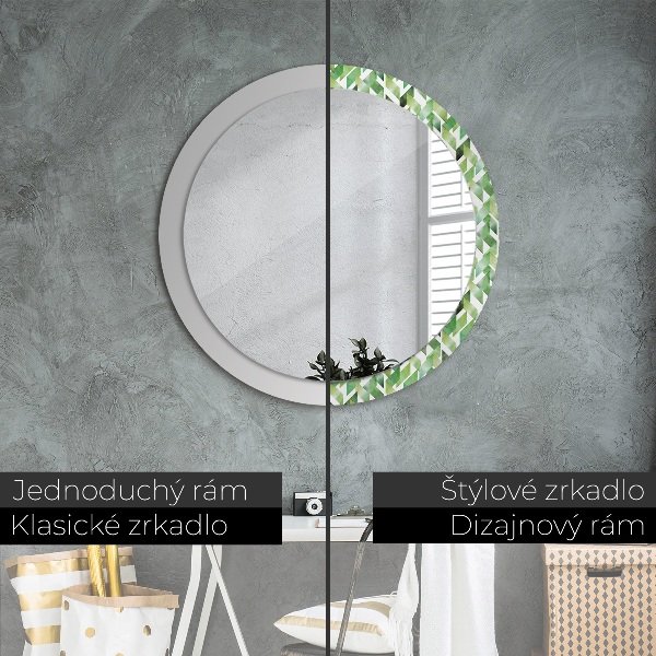 Round wall mirror decor Herringbone