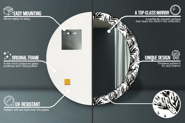 Round mirror frame with print Monster