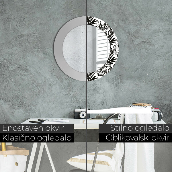 Round mirror frame with print Monster