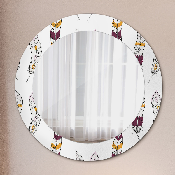 Round wall mirror design Feathers