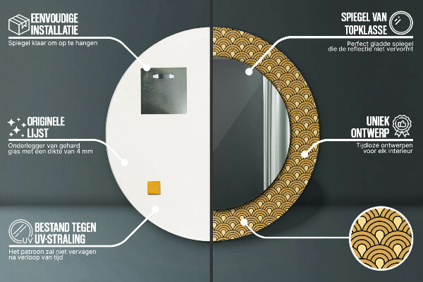 Round wall mirror design Deco vintage