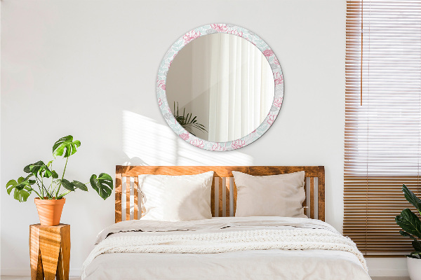 Round wall mirror decor Flowers