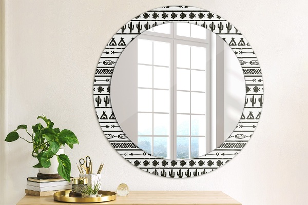 Round wall mirror decor Boho minimalist