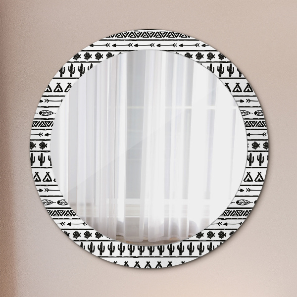 Round wall mirror decor Boho minimalist