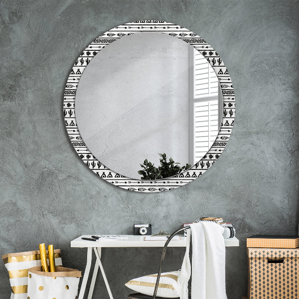Round wall mirror decor Boho minimalist