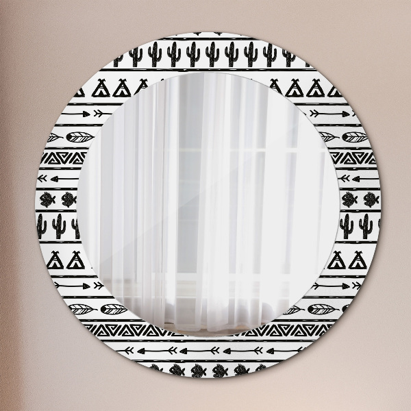 Round wall mirror decor Boho minimalist