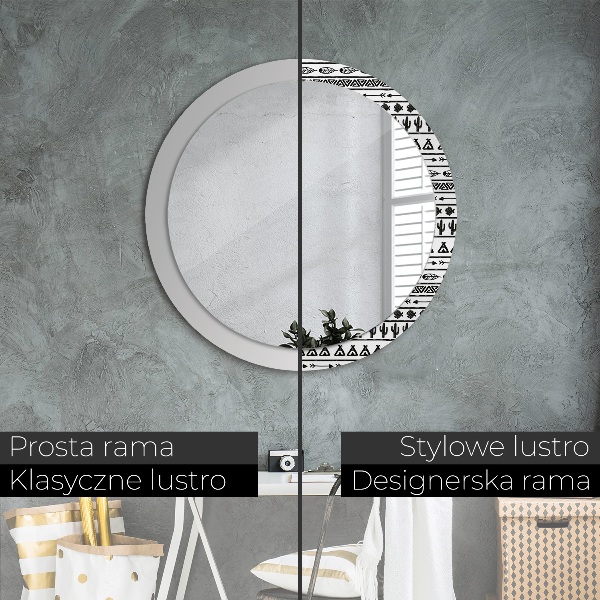 Round wall mirror decor Boho minimalist