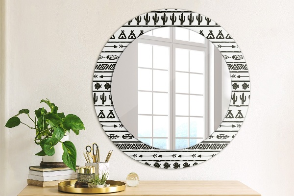Round wall mirror decor Boho minimalist