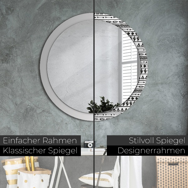 Round wall mirror decor Boho minimalist