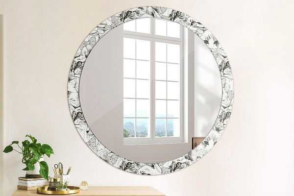 Round printed mirror Pets cats