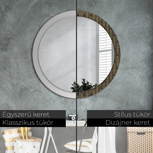Round wall mirror decor Abstract