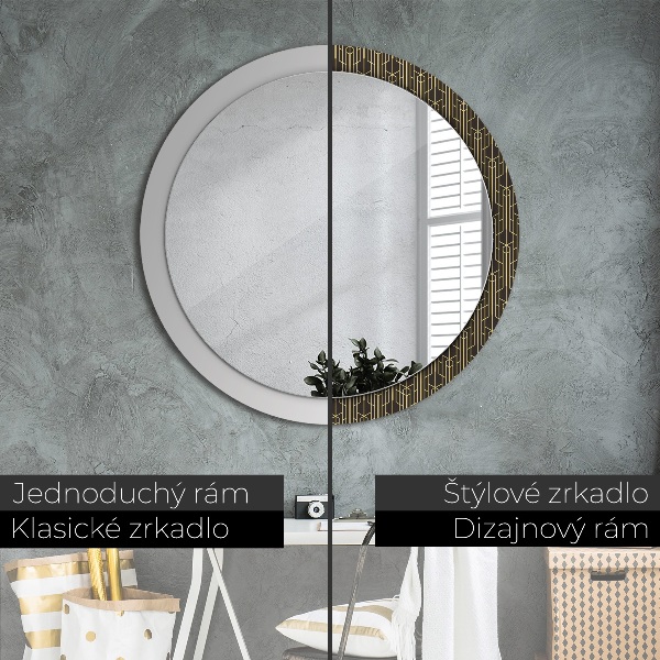Round wall mirror decor Abstract