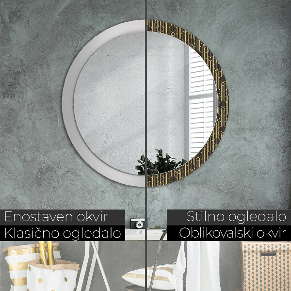 Round wall mirror decor Abstract