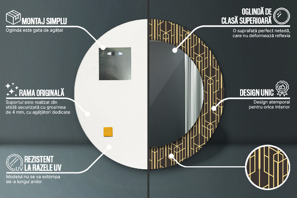 Round wall mirror decor Abstract