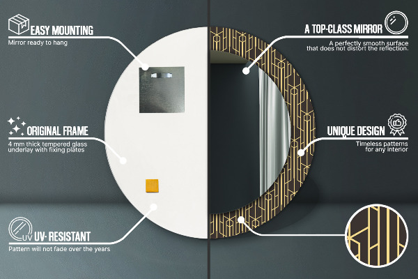 Round wall mirror decor Abstract