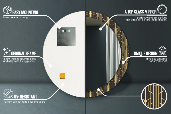 Round wall mirror decor Abstract