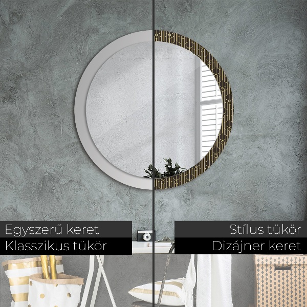 Round wall mirror decor Abstract