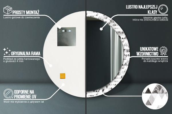 Circle decorative mirror Rainbow triangle