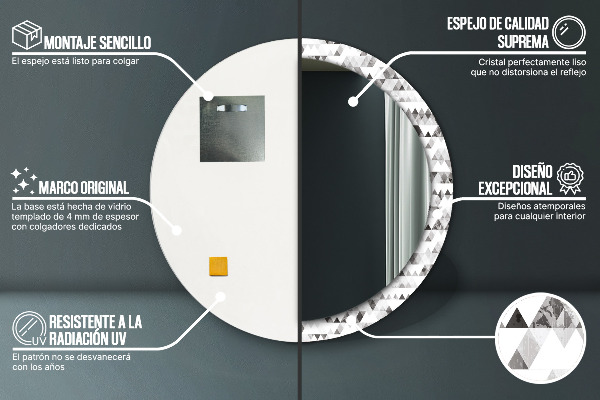 Circle decorative mirror Rainbow triangle