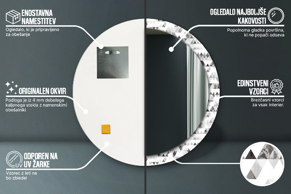 Circle decorative mirror Rainbow triangle