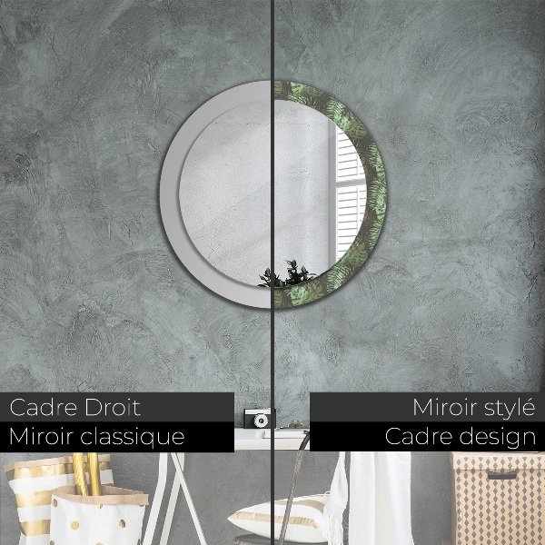 Circle decorative mirror Tropical leaves