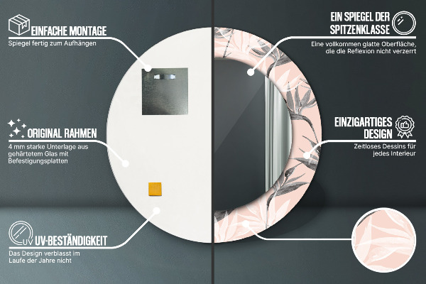 Ornate framed mirror Bird paradise