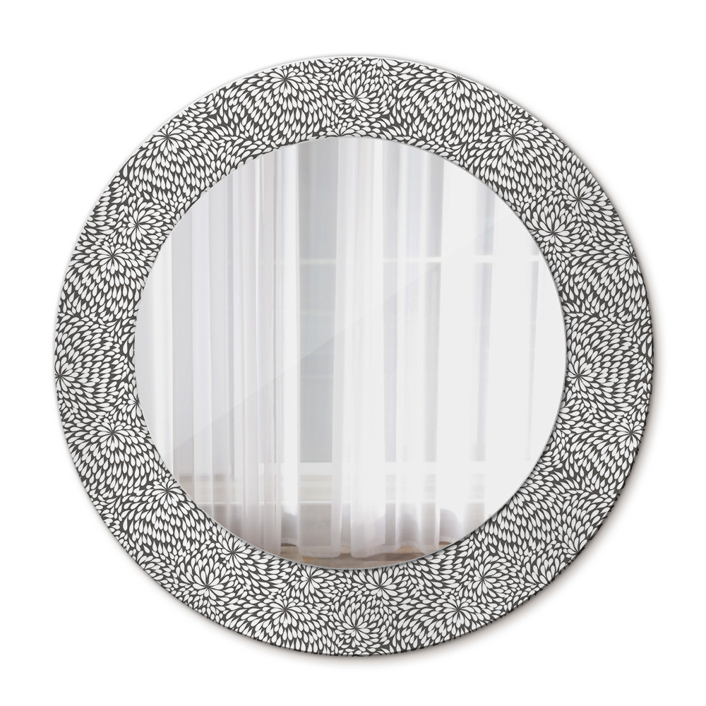 Round wall mirror design Floral pattern