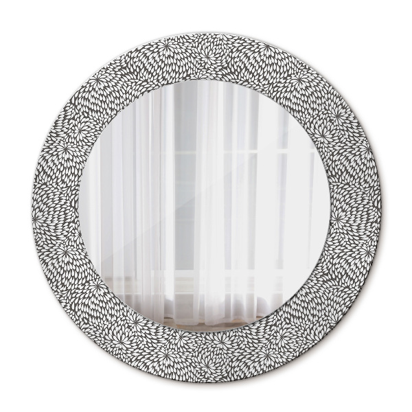 Round wall mirror design Floral pattern