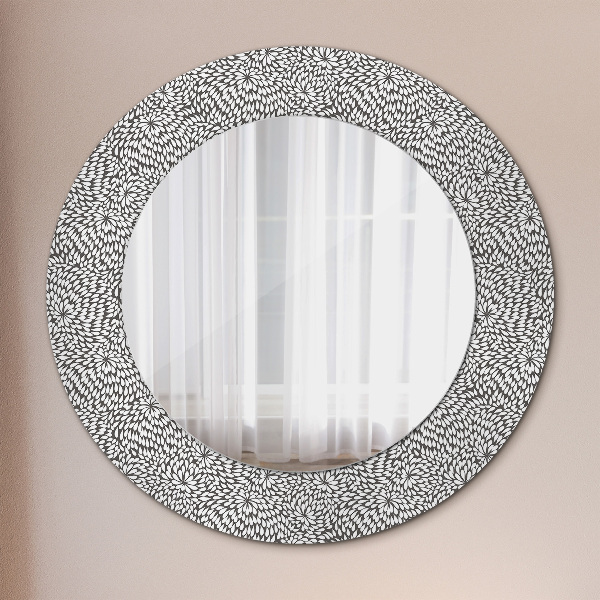 Round wall mirror design Floral pattern