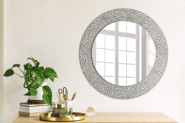 Round wall mirror design Floral pattern