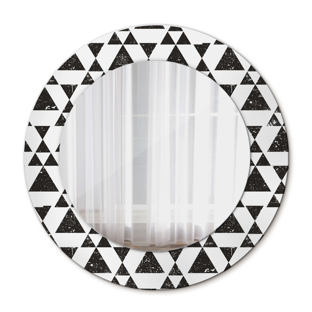 Round wall mirror decor Geometry triangles