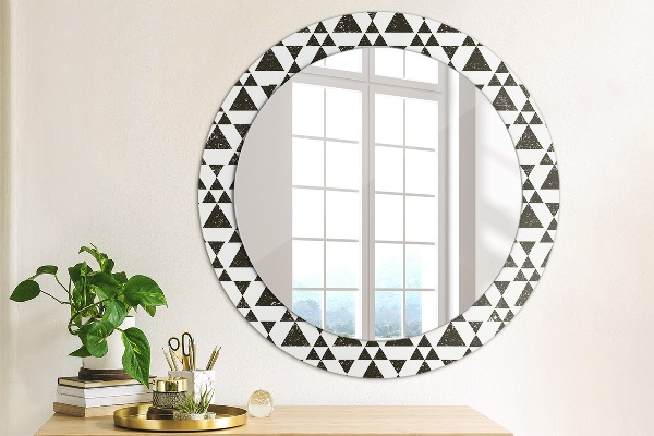Round wall mirror decor Geometry triangles