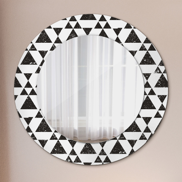 Round wall mirror decor Geometry triangles